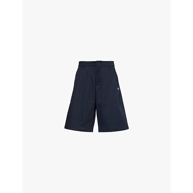  Champion Brand-appliqué mid-rise cotton-blend shorts