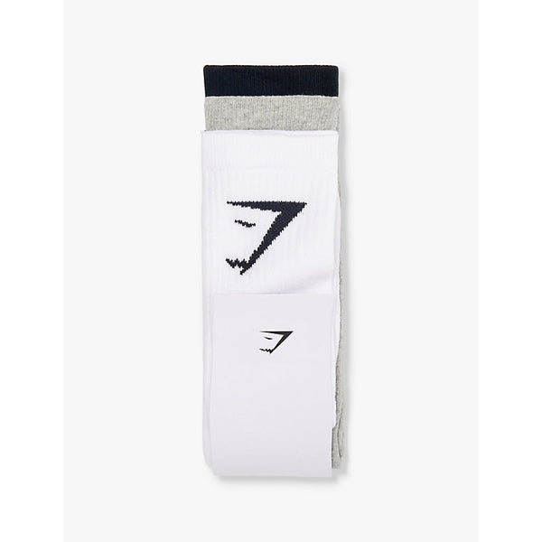 Gymshark Branded pack of three cotton-blend socks