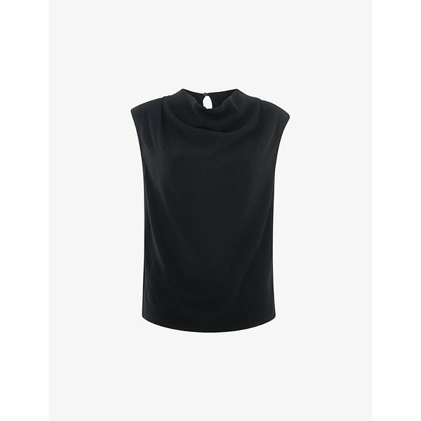 Whistles Cowl-neck sleeveless woven top