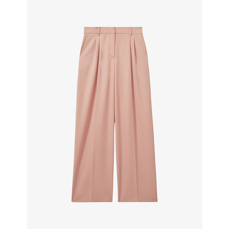  Reiss Billie double-pleat wide-leg woven trousers