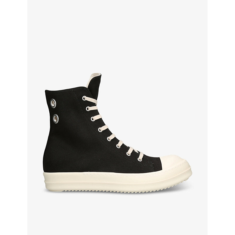  Drkshdw Eyelet-embellished canvas high-top trainers