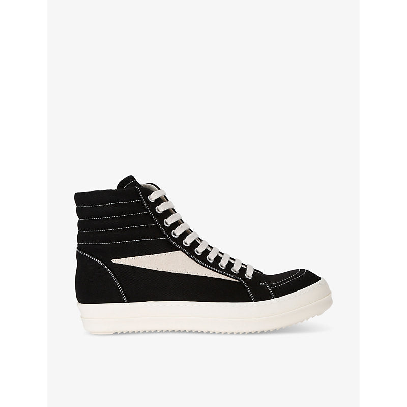 Drkshdw Vintage contrast-stitch canvas high-top trainers