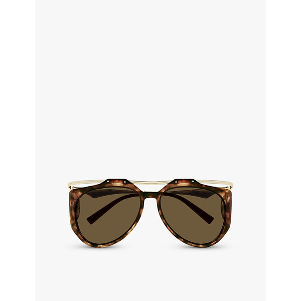 Saint Laurent YS000610 Amelia pilot-frame metal sunglasses