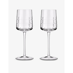 Christofle Graphik crystal-glass white wine glasses set of two