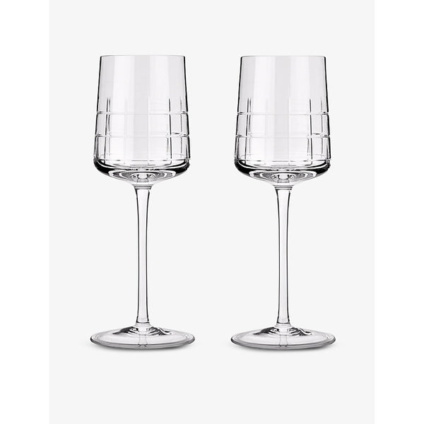 Christofle Graphik crystal-glass white wine glasses set of two