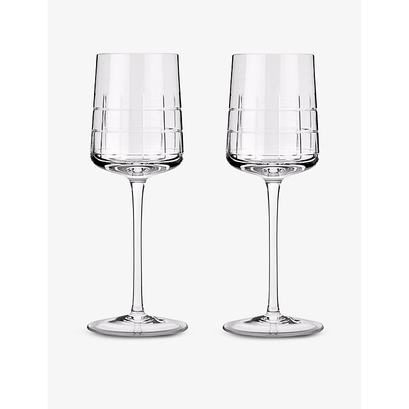 Christofle Graphik crystal-glass white wine glasses set of two