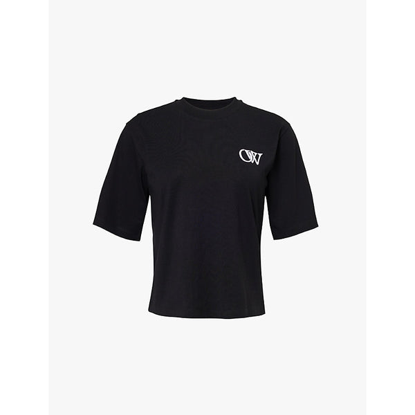  Off-White C/O Virgil Abloh Brand-embroidery round-neck short-sleeve cotton-jersey T-shirt