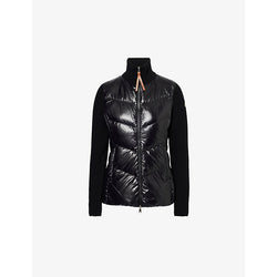 Womens Moncler Knitted high-neck slim-fit shell-down jacket