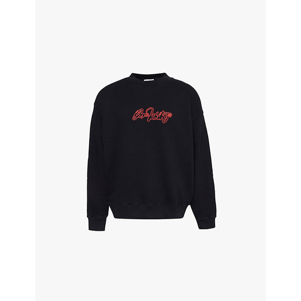  Off-White C/O Virgil Abloh Script Skate crewneck relaxed-fit cotton-jersey sweatshirt