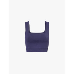  Lmnd Square-neck cropped knitted top