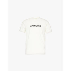 Mens Moncler Embossed-branding crew-neck cotton-jersey T-shirt