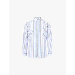  Polo Ralph Lauren Logo-embroidered striped stretch-cotton shirt