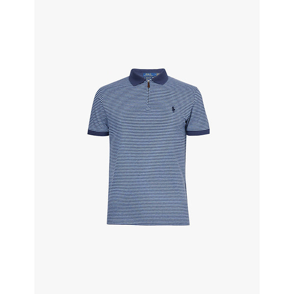  Polo Ralph Lauren Logo-embroidered stripe-print stretch-cotton polo shirt