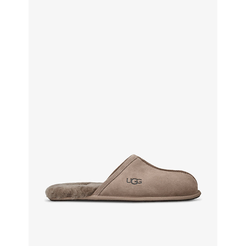  Ugg Men's Scuff logo-debossed sheepskin slippers