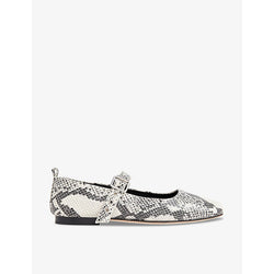 Whistles Elba snake-print leather ballet flats