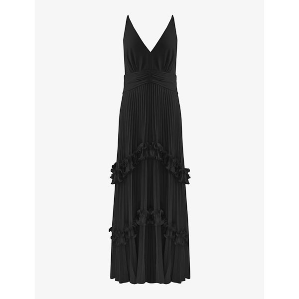  Ro&Zo Sienna V-neck pleated woven maxi dress