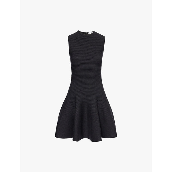 Alaia Circular ribbed-knit wool-blend mini skater dress | ALAIA