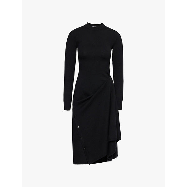 Alaia Snap Slit wool midi dress | ALAIA