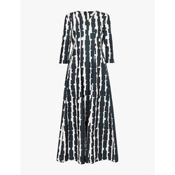 Max Mara Evelin graphic-print cotton-poplin midi dress | MAX MARA