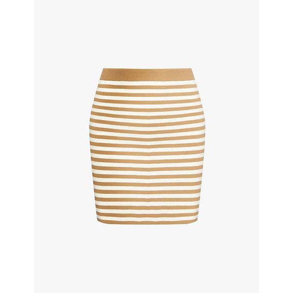  Max Mara Domizia stripe slim-fit knitted mini skirt