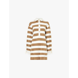 Max Mara Ribelle striped-print cotton-jersey midi dress | MAX MARA