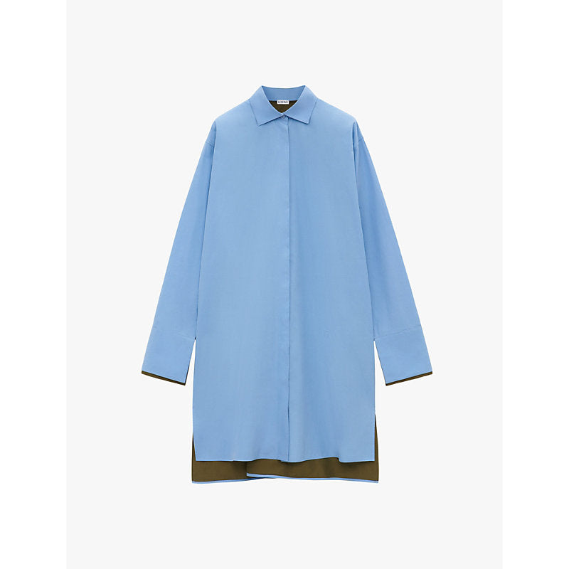 Loewe Turn-up relaxed-fit cotton shirt dress | LOEWE