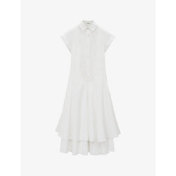 Loewe Double-layer pleated-skirt cotton midi dress | LOEWE