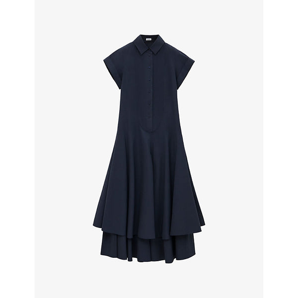 Loewe Double-layer short-sleeved cotton-blend midi dress | LOEWE