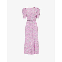 Alessandra Rich Clover floral-pattern silk midi dress | ALESSANDRA RICH