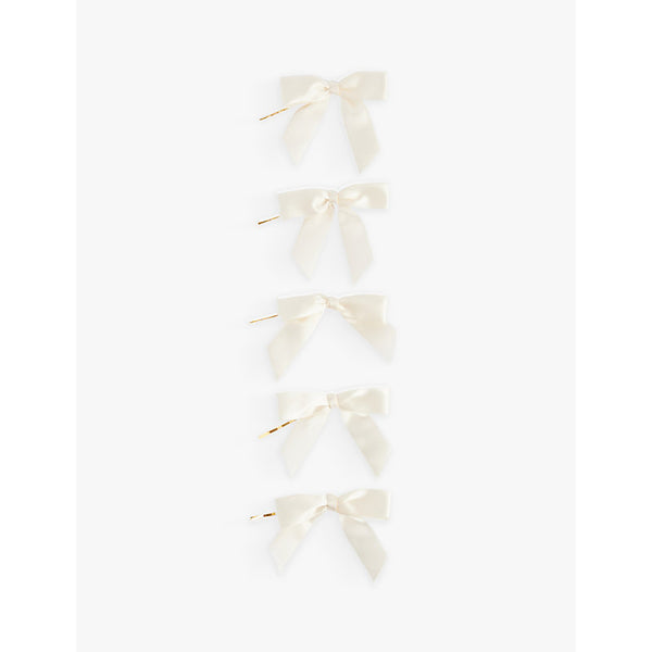  Jennifer Behr Emma mini bow pack of five silk bobby pins