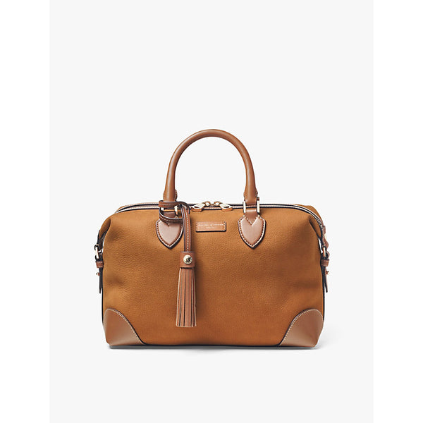 Aspinal Of London Logo-print leather bowling bag