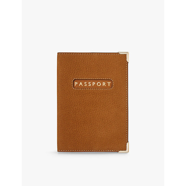 Aspinal Of London Foiled-slogan leather passport holder | Aspinal Of London