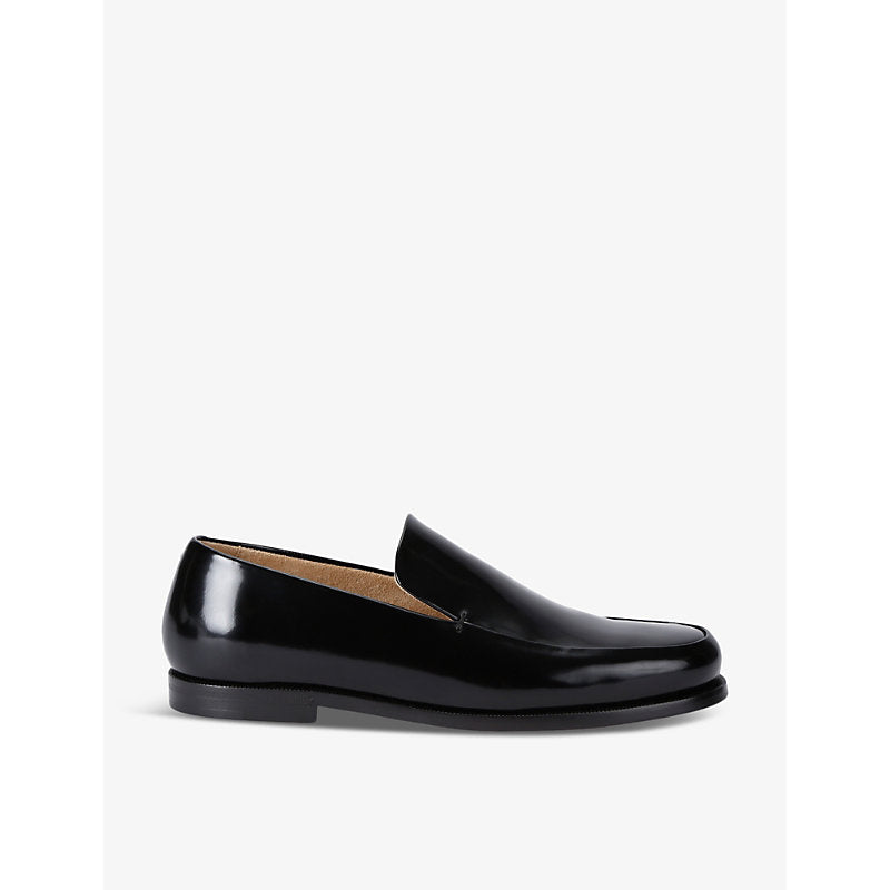 Khaite Alessio slip-on flat leather loafers | Khaite