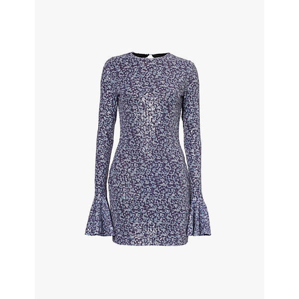  Rotate Birger Christensen Sequin-embellished abstract-print stretch-recycled-polyester mini dress