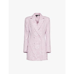 Rotate Birger Christensen Floral-jacquard double-breasted recycled-polyester blend blazer mini dress | ROTATE BIRGER CHRISTENSEN