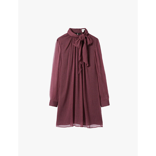 Claudie Pierlot Removable-neck long-sleeve woven mini dress | CLAUDIE PIERLOT