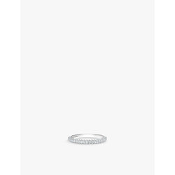 De Beers Jewellers Classic 18ct white-gold and 0.48ct round-cut diamond half-eternity ring