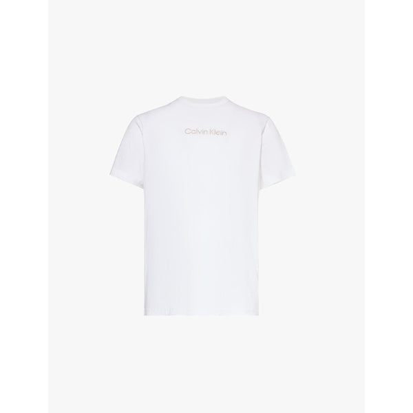 Calvin Klein Crewneck embroidered-branded cotton-jersey T-shirt