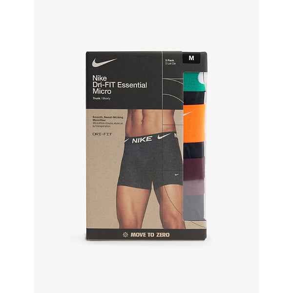 Nike DRI-FIT Essential pack of three stretch-recycled-polyester trunks