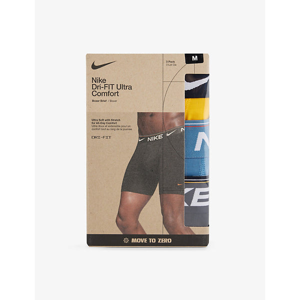 Nike Branded-Waistband Pack of Three Stretch-Woven Boxer Briefs