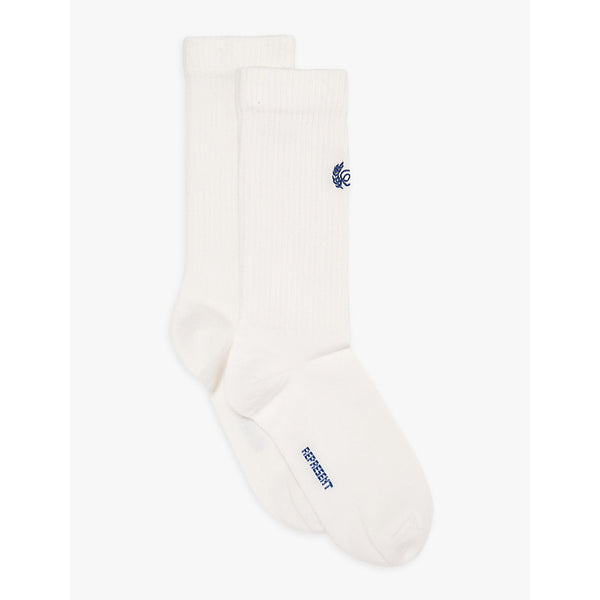 Represent Brand-embroidered stretch-cotton blend socks | REPRESENT