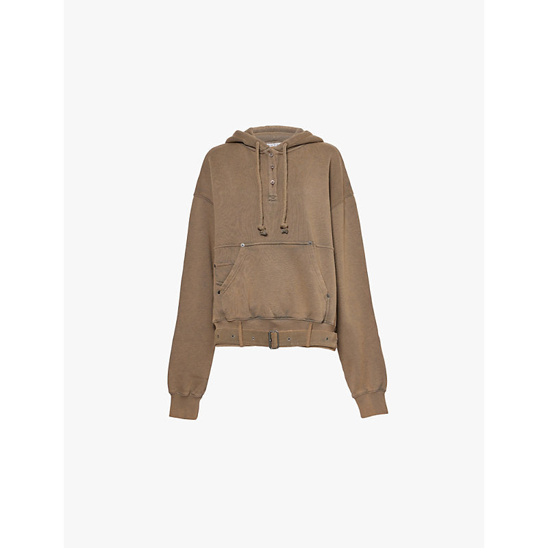  Acne Studios Kangaroo-pocket detachable-belt cotton-jersey hoody