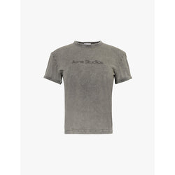  Acne Studios Branded-print faded-wash cotton-jersey T-shirt