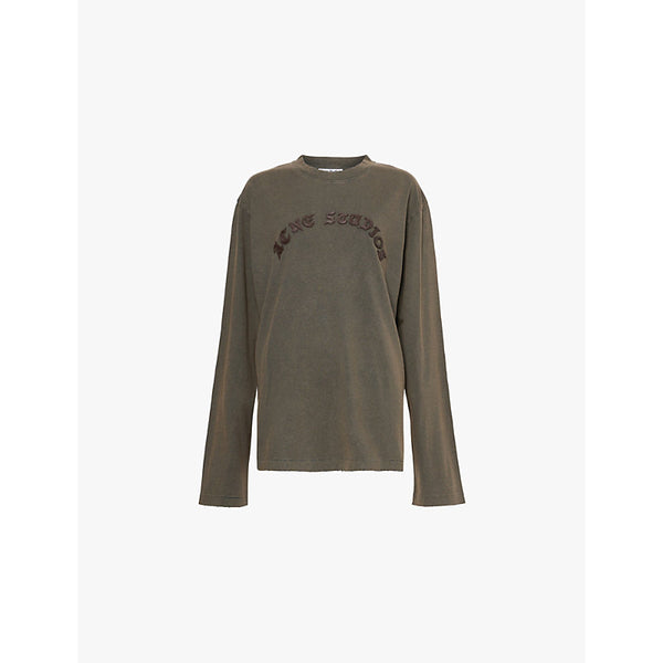  Acne Studios Brand-patches round-neck cotton-jersey sweatshirt