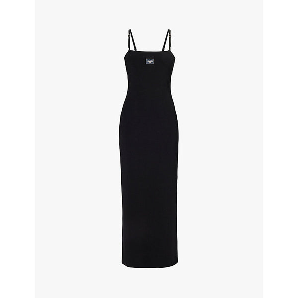 Acne Studios Brand-plaque slim-fit ribbed-knit maxi dress