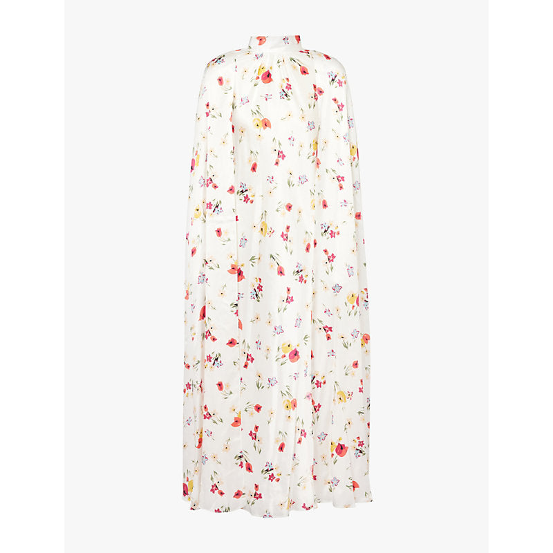 Rodarte Floral-print high-neck silk midi dress | RODARTE