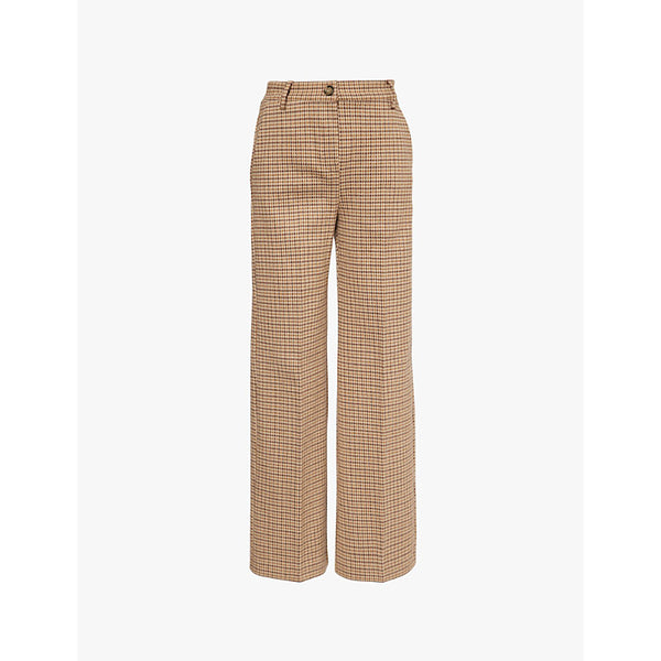  Weekend Max Mara Panetto houndstooth-print straight-leg high-rise stretch-woven blend trousers