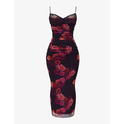 House Of Cb Nalini floral-print corseted stretch-woven maxi dress | HOUSE OF CB