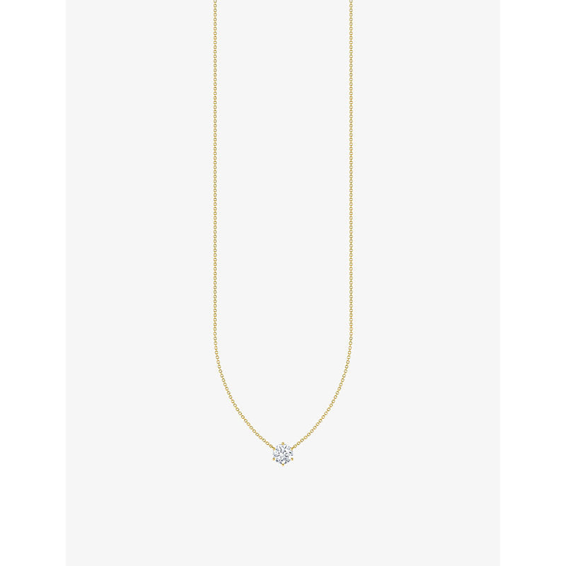  Thomas Sabo 18ct yellow gold-plated sterling silver and zirconia pendant necklace