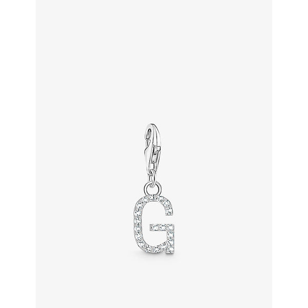  Thomas Sabo G letter sterling-silver and cubic zirconia pendant charm